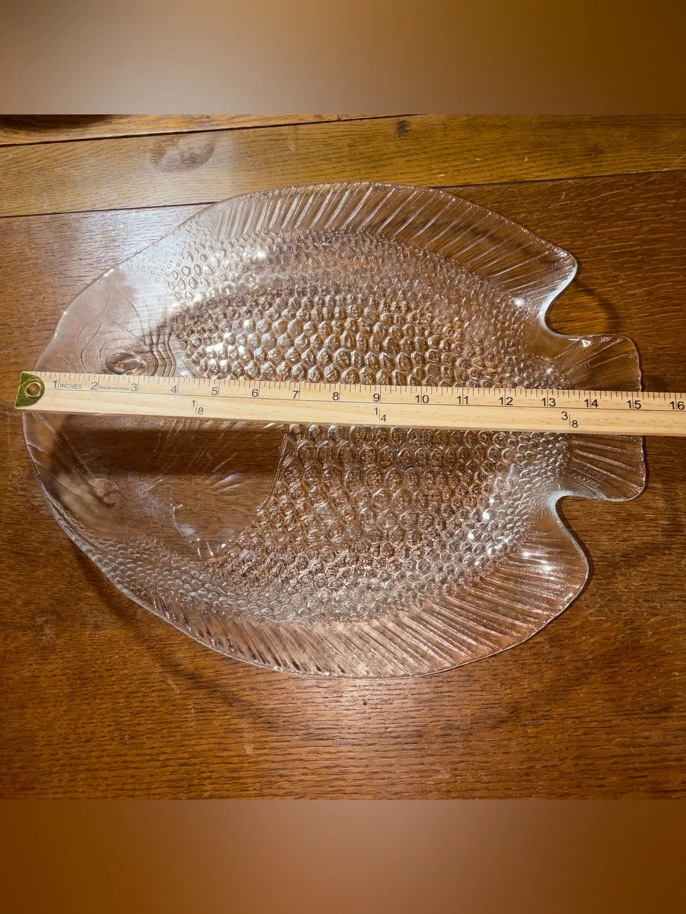 Clear Glass Fish-Shaped Serving Platter - Transparent
